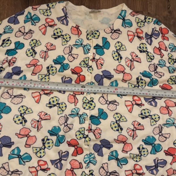 Talbots White with Multicolour Bows 3/4 Sleeve Cardigan Size 3X - Picture 6 of 6